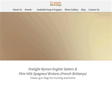 Tablet Screenshot of firelightbirddogs.com